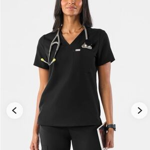 Figs Black Catarina Scrub Top XS